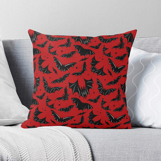 Batty Bats 22 Red Black Gothic Pillow Cover - Available in 5 Sizes