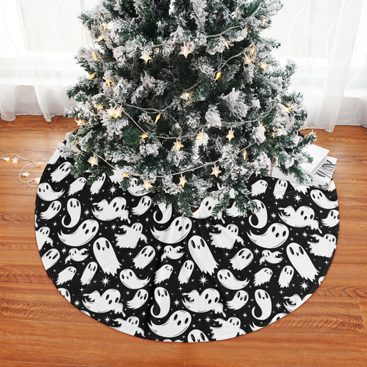 Ghosties 22BW Tree Skirt for Creepmas Spooky Xmas Decor -3 Sizes