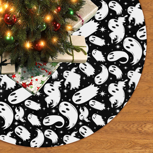 Ghosties 22BW Tree Skirt for Creepmas Spooky Xmas Decor -3 Sizes