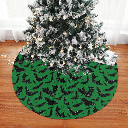 Batty Bats 22 Green Tree Skirt for Creepmas Spooky Xmas Decor -3 Sizes