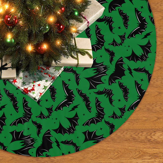 Batty Bats 22 Green Tree Skirt for Creepmas Spooky Xmas Decor -3 Sizes