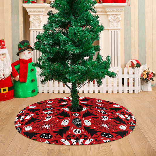 Creepmas Trees BW Red Tree Skirt for Creepmas Spooky Xmas Decor -3 Sizes