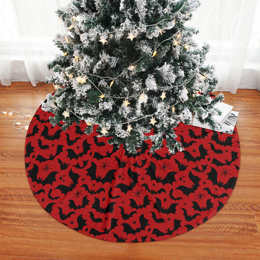 Batty Bats 24Red Tree Skirt for Creepmas Spooky Xmas Decor -3 Sizes