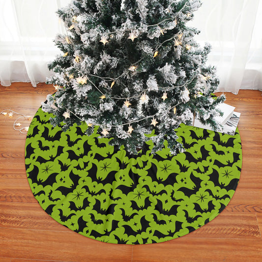 Batty Bats 24 Green Tree Skirt for Creepmas Spooky Xmas Decor -3 Sizes