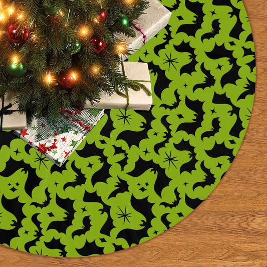 Batty Bats 24 Green Tree Skirt for Creepmas Spooky Xmas Decor -3 Sizes