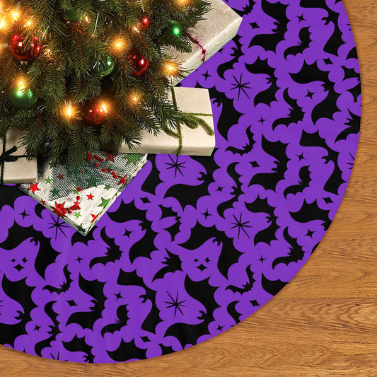 Batty Bats 24 Purple Tree Skirt for Creepmas Spooky Xmas Decor -3 Sizes