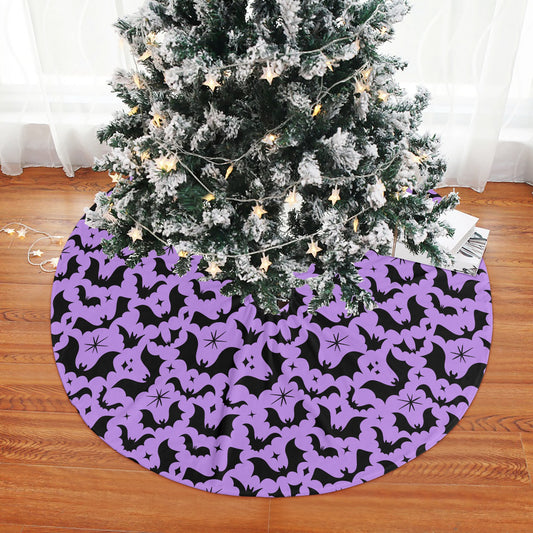 Batty Bats 24 Purple Tree Skirt for Creepmas Spooky Xmas Decor -3 Sizes