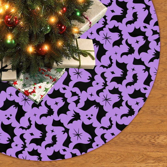 Batty Bats 24 Purple Tree Skirt for Creepmas Spooky Xmas Decor -3 Sizes