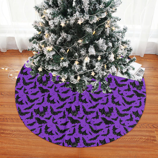 Batty Bats 22 Purple Tree Skirt for Creepmas Spooky Xmas Decor -3 Sizes