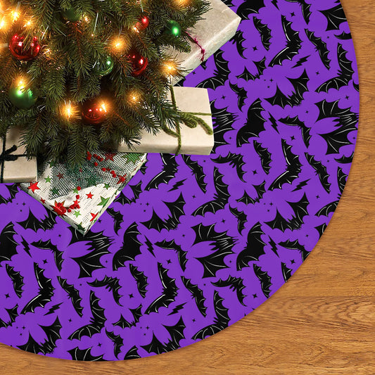 Batty Bats 22 Purple Tree Skirt for Creepmas Spooky Xmas Decor -3 Sizes