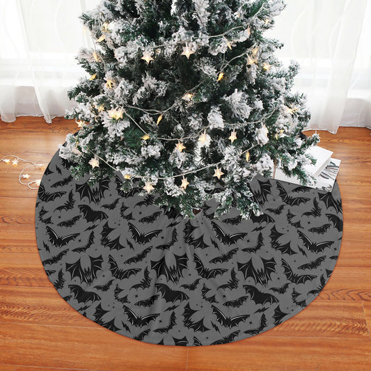 Batty Bats 22 Gray Tree Skirt for Creepmas Spooky Xmas Decor -3 Sizes