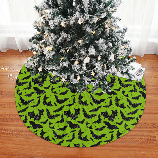 Batty Bats 22 Green Tree Skirt for Creepmas Spooky Xmas Decor -3 Sizes