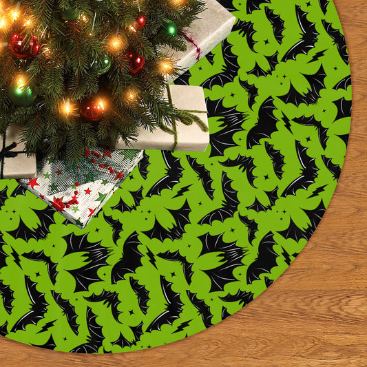 Batty Bats 22 Green Tree Skirt for Creepmas Spooky Xmas Decor -3 Sizes