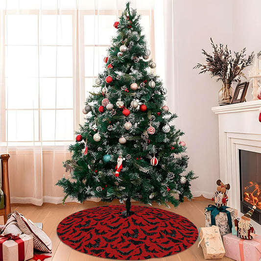 Batty Bats 22 Red Tree Skirt for Creepmas Spooky Xmas Decor -3 Sizes