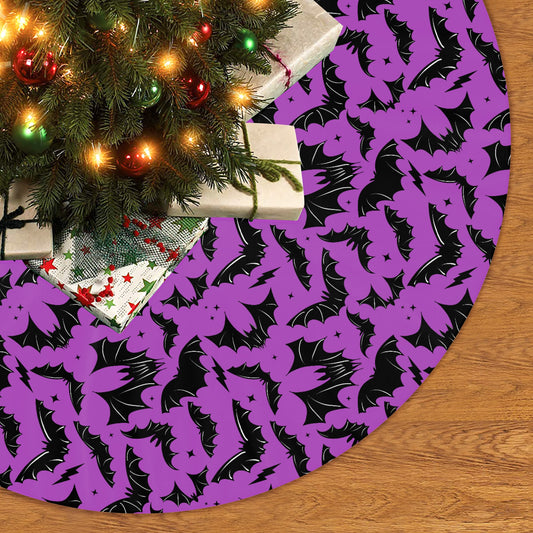 Batty Bats 22 Purple Tree Skirt for Creepmas Yule Spooky Xmas Decor -3 Sizes