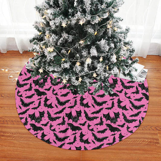 Batty Bats 22 Pink Tree Skirt for Creepmas Yule Spooky Xmas Decor -3 Sizes