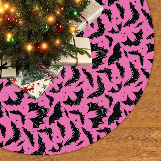 Batty Bats 22 Pink Tree Skirt for Creepmas Yule Spooky Xmas Decor -3 Sizes