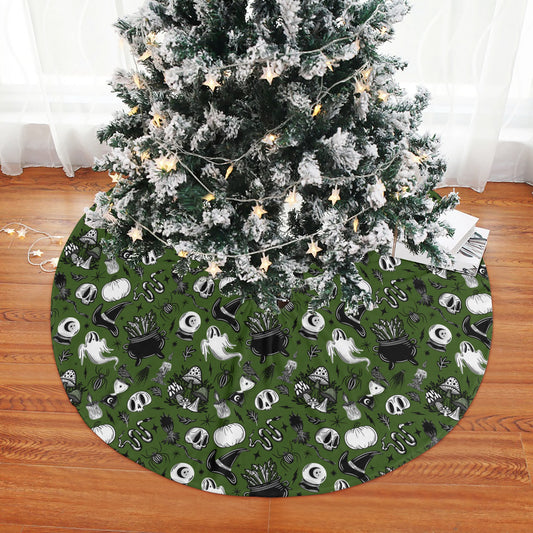 Cast a Spell Green Tree Skirt for Creepmas Yule Spooky Xmas Decor -3 Sizes