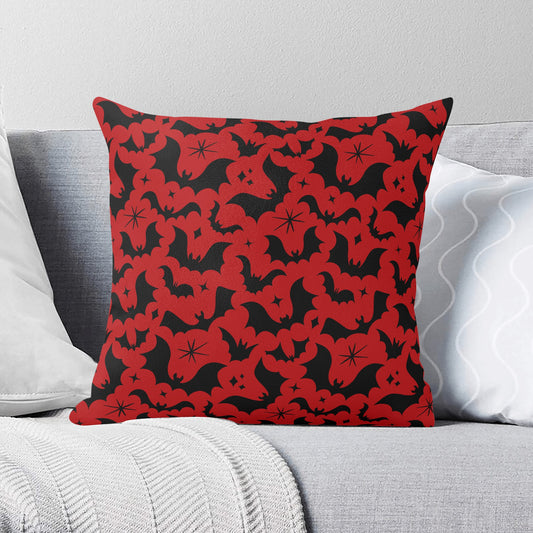 Batty Bats 24 Red Black Gothic Pillow Cover - Available in 5 Sizes