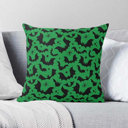 Batty Bats 24 Green Black Gothic Pillow Cover - Available in 5 Sizes