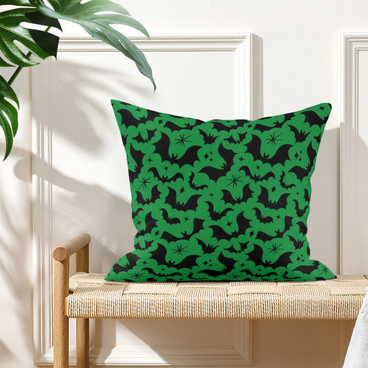 Batty Bats 24 Green Black Gothic Pillow Cover - Available in 5 Sizes