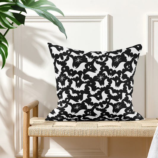 Batty Bats 24 Black White Gothic Pillow Cover - Available in 5 Sizes