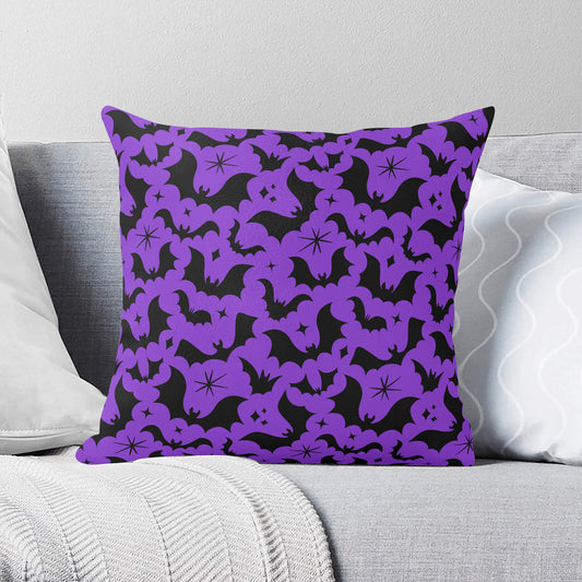 Batty Bats 24 Purple Black Gothic Pillow Cover - Available in 5 Sizes