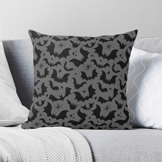 Batty Bats 24 Gray Black Gothic Pillow Cover - Available in 5 Sizes