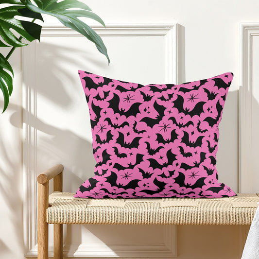 Batty Bats 24 Pink Black Gothic Pillow Cover - Available in 5 Sizes