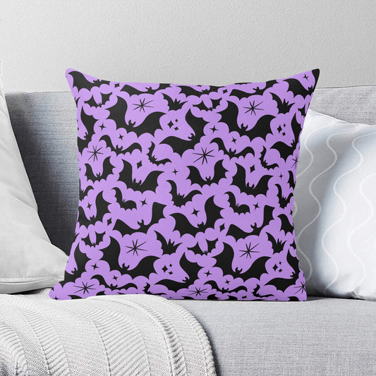 Batty Bats 24 Lavender Black Gothic Pillow Cover - Available in 5 Sizes