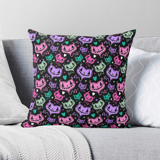 Spooky Cute Devil Hearts 2 Valloween Pillow Cover - Available in 5 Sizes