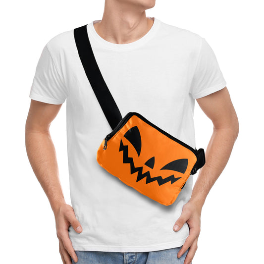 Jack-O-Lantern Pumpkin Face Orange Crossbody Waist Fanny Pack Bag