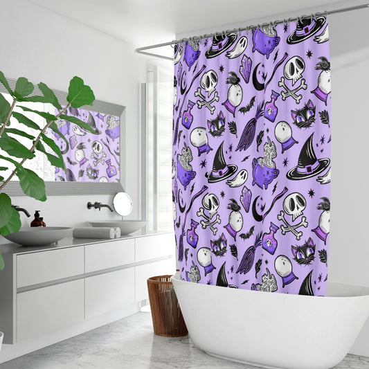 Magick Curio 2023 Lavender, Orchid, Purple Witchy Halloween Shower Curtain