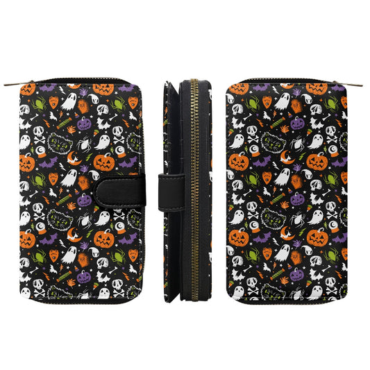 Everything Spooky 22 BWOGRNPRP Double Compartment Wallet