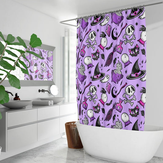 Magick Curio 2023 Lavender, Orchid, Hot Pink Witchy Halloween Shower Curtain