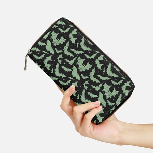 Batty Bats 2023 Black with Sagemint Zipper Wallet