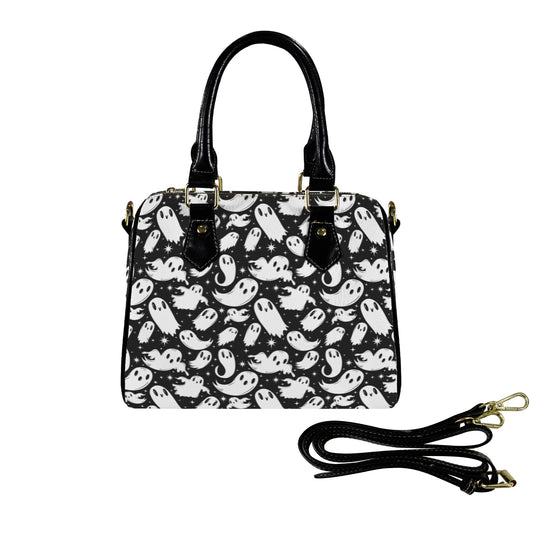 Ghosties 22 BLKWHT Boston Handbag Purse