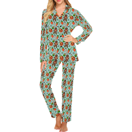 Gingerdead Baubles One Mens and Womens Long Sleeve Pajama Sets No Pockets