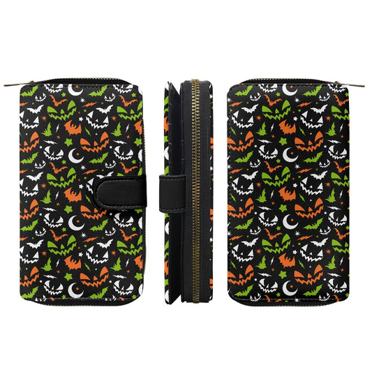 Fun Frights 24 BWOGRN Spooky Retro Halloween Double Compartment Wallet