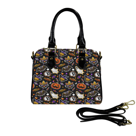 Trick or Treat 24 BLKORNGLDPRP Boston Handbag Purse