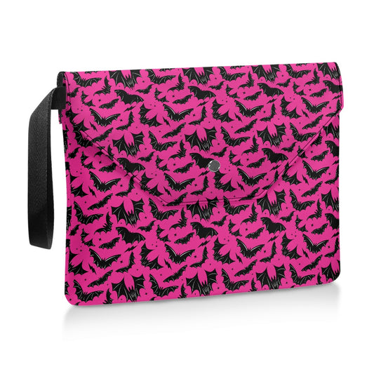 Batty Bats Hot Pink Spooky Gothic Halloween Book Kindle Planner Sleeve with Strap