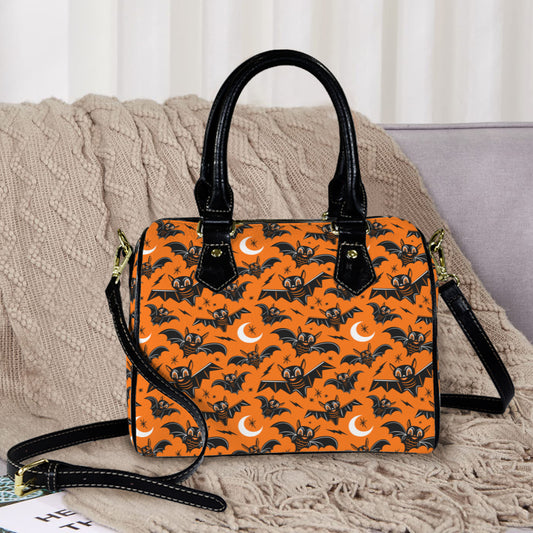 Oh Bats! 22 ORNGBLK Boston Handbag Purse