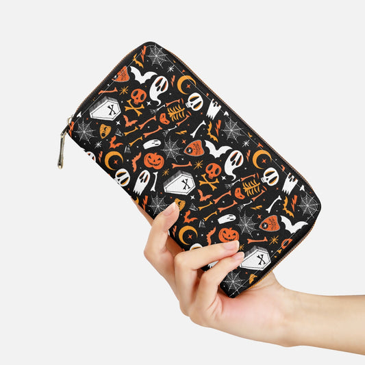 Dearly Departed 2021 Black, White, Orange, Gold Zipper Wallet