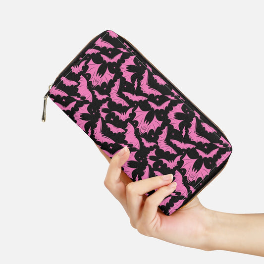 Batty Bats 2023 Black with Bubblegum Zipper Wallet