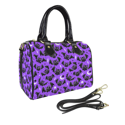 Oh Bats 24 Purple Black Gothic Handbag Faux Leather Shoulder Purse