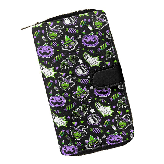 Trick or Treat 24 BWPGRN Double Compartment Wallet