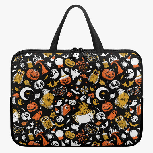 It's Spooky Season Orange Gold Chartreuse Laptop Sleeve