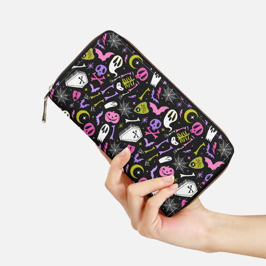 Dearly Departed 2021 Black, White, Pink, Purple, Chartreuse Zipper Wallet