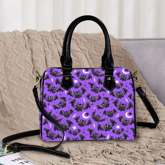 Oh Bats! 24 PRPBLK Boston Handbag Purse