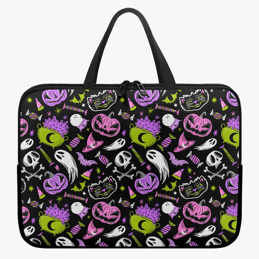 Trick or Treat 2023 Pink Orchid Chartreuse Laptop Sleeve